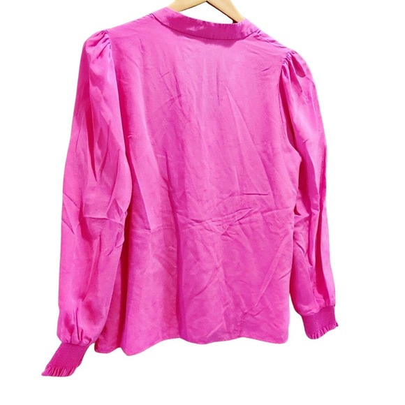 Lilly Pulitzer Pink Smocked Blouse Medium EUC - Picture 5 of 8